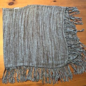 Cousin Johnny Brown and Blue Fringe Poncho